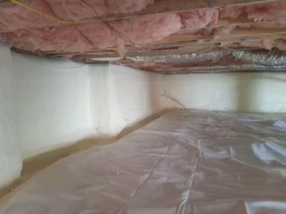 Crawl space encapsulation with closed-cell spray foam for Storm Damage Roof Repair in Vidalia